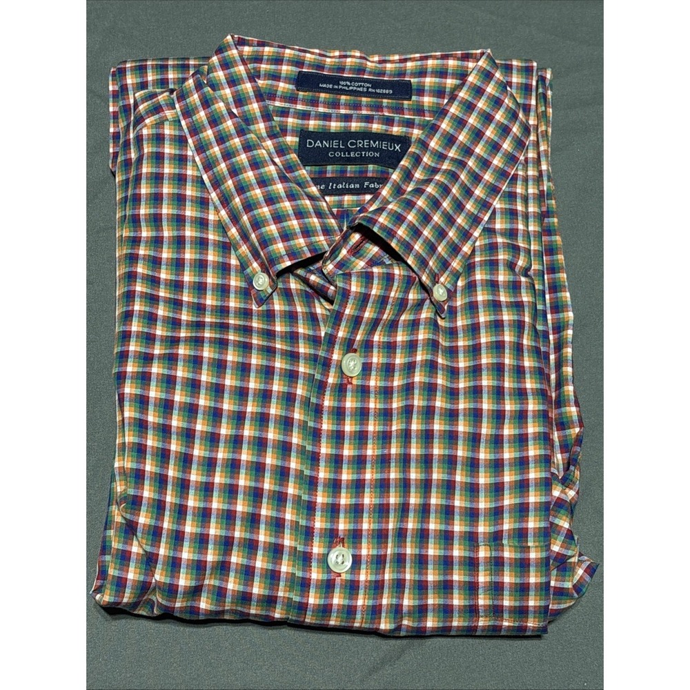 Daniel Cremieux Men's Long Sleeve Plaid Button-Up, large